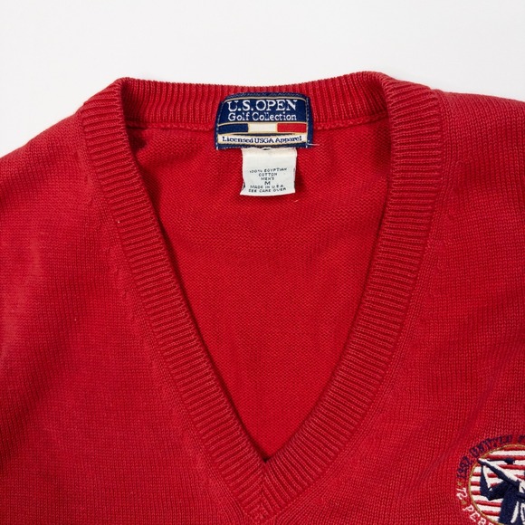 Vintage 90s US Open Golf‎ Vest Mens Size M 1992 Pebble Beach Made in USA Red - Picture 6 of 8